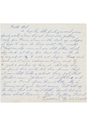 One-Of-A-Kind Pre-Olympic 8/1/1960 Cassius Clay Handwritten & Signed Letter (Full JSA LOA • PSA/DNA • Alis Direct Recipient LOA)