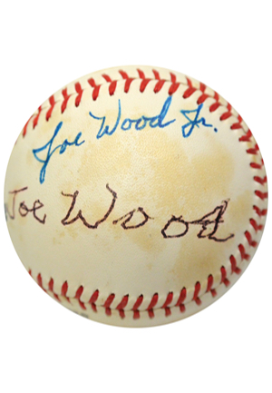 Joe Wood Jr. & Sr. Dual-Autographed Baseball (JSA)