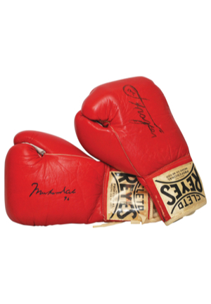 Pair Of Muhammad Ali & Joe Frazier Autographed Boxing Gloves (JSA • Sourced From The Estate Of Ronald "Butch" Lewis)