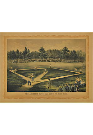 1930s Sidney Z. Lucas "The Champions Of The Ball Racket, On The Diamond Field" & "The American National Game Of Base Ball" Lithographs (3)