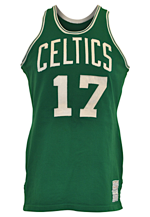 1970-71 John Havlicek Boston Celtics Game-Used & Autographed Road Uniform (2)(Graded 10 • Full JSA • Apparent Photo-Match • Rare Full Uni w/ 25th Anniversary Patch)