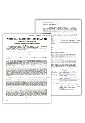 1977 "Pistol" Pete Maravich New Orleans Jazz NBA Uniform Player Contract (Rare Peter Maravich Variance)
