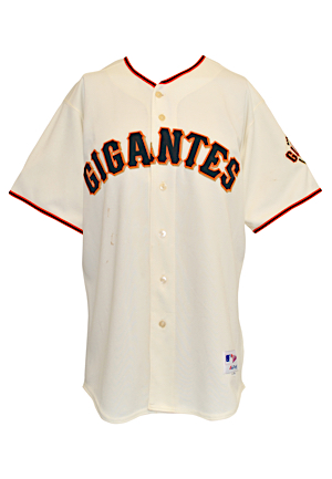 2005 Marquis Grissom San Francisco Giants Game-Used & Autographed Latino Heritage Night Home Jersey (MLB Authenticated • JSA)