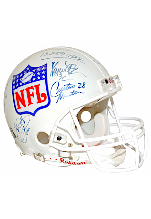 NFL 10,000 Yard Rushers Multi-Signed Replica Helmet Including Sanders, Dickerson, Harris & Many More (Full JSA)