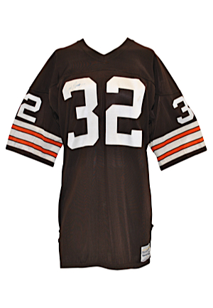 Jim Brown Cleveland Browns Old-Timers Day Autographed Jersey (JSA)