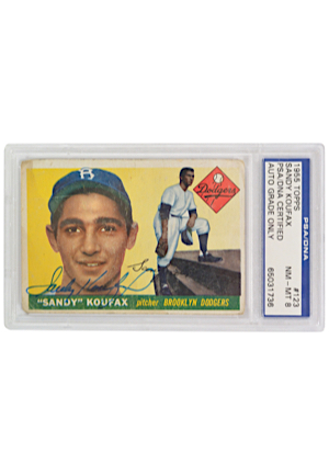 1965 Topps Sandy Koufax Brooklyn Dodgers Rookie Autographed Card (JSA • Auto Graded NMMT 8)