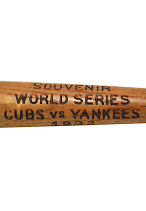 1932 World Series Yankees VS. Cubs Stadium Giveaway Souvenir Mini Bat (Ruth Calls His Shot)