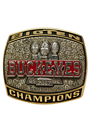 2007 Ohio State Buckeyes Big Ten Championship Ring Presented To Devin Jordan