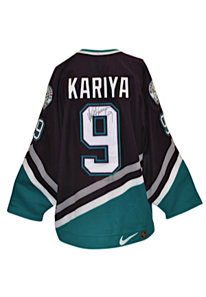 1996-99 Paul Kariya Anaheim Mighty Ducks Team-Issed Autographed Jersey (JSA • Heffner LOA)