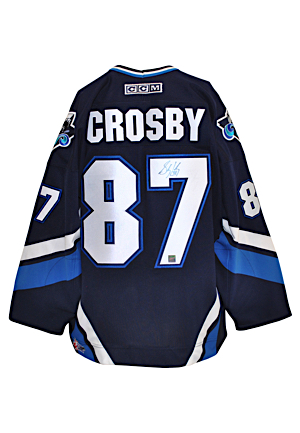 Sidney Crosby Rimouski Océanic QMJHL Autographed Replica Jersey (JSA)