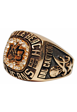 1999 Myrtle Beach Pelicans Carolina League Championship Ring Presented To Bruce Dal Canton