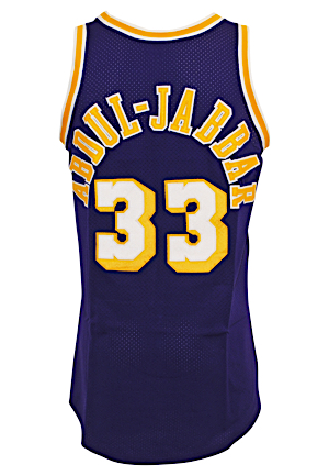 Circa 1984 Kareem Abdul-Jabbar LA Lakers Game-Used & Autographed Road Jersey (JSA • Basketball Hall Of Fame LOA)