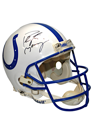 Early 2000s Peyton Manning Indianapolis Colts Game-Used & Autographed Helmet (JSA • Upper Deck • Mounted Memories)