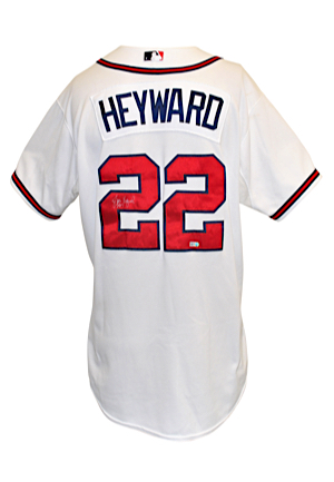 9/4/2012 Jason Heyward Atlanta Braves Game-Used & Autographed Home Jersey (JSA • MLB Authenticated)