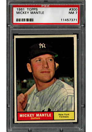 1961 Mickey Mantle New York Yankees Topps Baseball Card (PSA/DNA Encapsulated • NM 7)