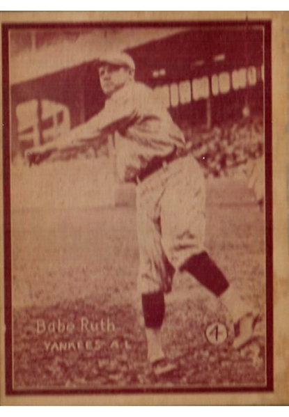 1931 Babe Ruth New York Yankees W517 #4 Baseball Card