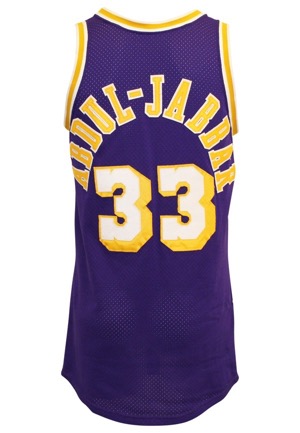 Circa 1985 Kareem Abdul-Jabbar Los Angeles Lakers Game-Used Road Jersey