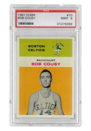 1961 Fleer Bob Cousy #10 (PSA Graded Mint 9)