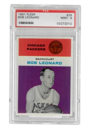 1961 Fleer Bob Leonard #28 (PSA Graded Mint 9)