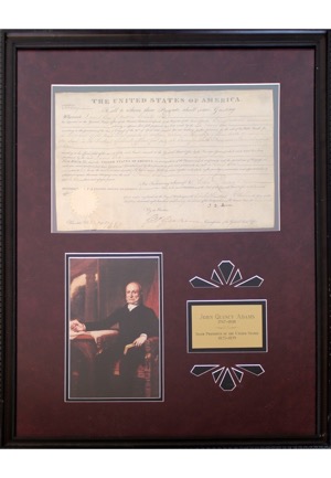 1827 John Quincy Adams Autographed Land Grants (2)(JSA)