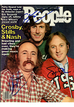 12/12/1977 "Crosby Stills & Nash" Autographed "People Weekly" Magazine (JSA)