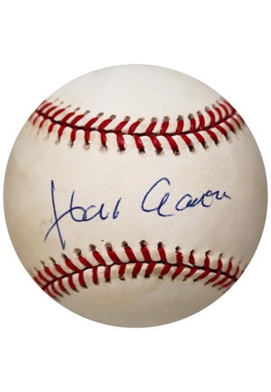 Willie Mays & Hank Aaron Single-Signed Baseballs (6)(JSA)