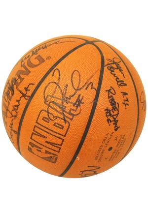 2003 Los Angeles Clippers Game-Used & Team-Signed Chicago Bulls Basketball (JSA)