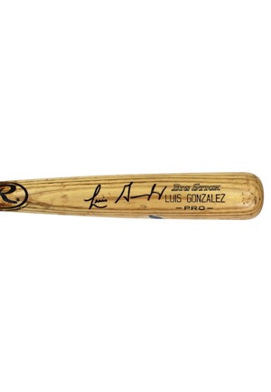 2008 Luis Gonzalez Florida Marlins Game-Used & Autographed Bat (JSA • PSA/DNA Pre-Cert • Final Season)