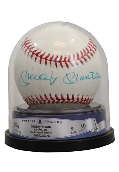 Mickey Mantle Single-Signed OAL Baseball (JSA • UDA • Beckett Graded 10)