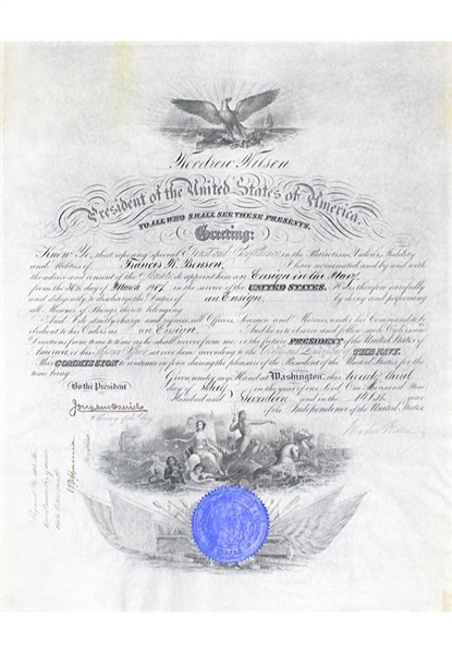 1916 Woodrow Wilson Autographed Presidential Framed Documents (3)(JSA • PSA/DNA)
