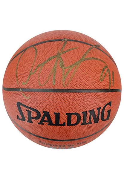 Dennis Rodman Single-Signed Spalding Basketball (JSA)