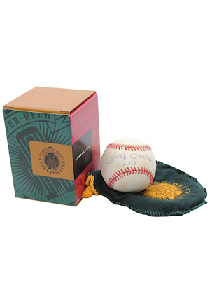Mickey Mantle Single-Signed & Inscribed "No. 7" OAL Baseball With Original UDA Bag & Box (JSA • UDA)
