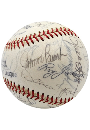 Baseball & Football Hall Of Famers Multi-Signed Baseball (JSA)
