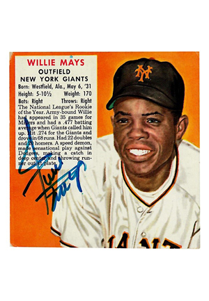 1954 Red Man Tobacco Willie Mays Autographed Card (JSA)