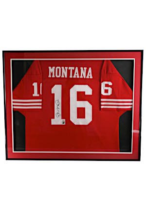 Joe Montana San Francisco 49ers Autographed & Framed Jersey Display (Montana Hologram)