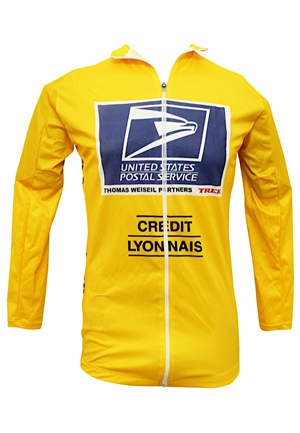 Lance Armstrong Race-Worn & Single-Signed Yellow Podium Style Jersey (JSA)