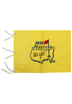 2010 Phil Mickelson Single-Signed Masters Flag (JSA)
