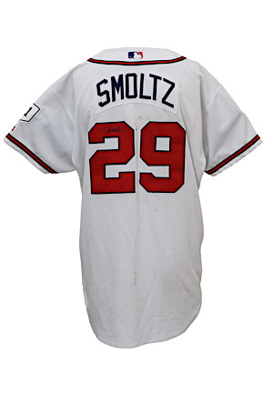 2004 John Smoltz Atlanta Braves Game-Used & Autographed Home Jersey (Great Wear)
