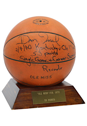 2/7/1970 Dan Issel Kentucky Wildcats Single-Game & Career Scoring Record Breaking Actual Game-Used & Autographed Basketball (Full JSA • 53 Point Performance • 2,138 Career Points • Issel LOA)
