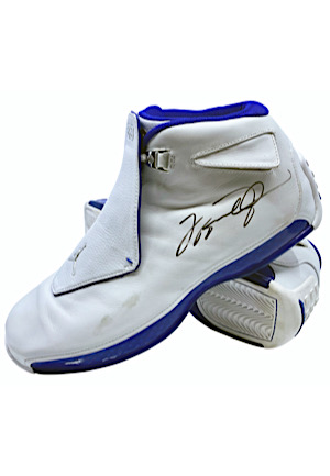 2/14/2003 Michael Jordan Washington Wizards Game-Used & Autographed Air Jordan XVIII Shoes (Photo-Matched • Full JSA • Ball Boy LOA • Final Season)