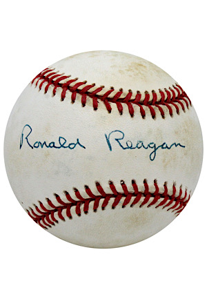 Ronald Reagan Single-Signed OAL Baseball (Full JSA • 40th President of the United States)