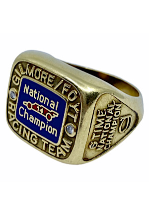 1975 A.J. Foyt Gilmore Racing "Six Time National Champion" 18K Ring
