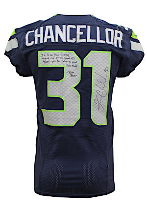 2016 Kam Chancellor Seattle Seahawks Game-Used & Autographed Jersey
