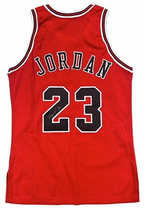 1995-96 Michael Jordan Chicago Bulls Game-Used & Autographed Jersey