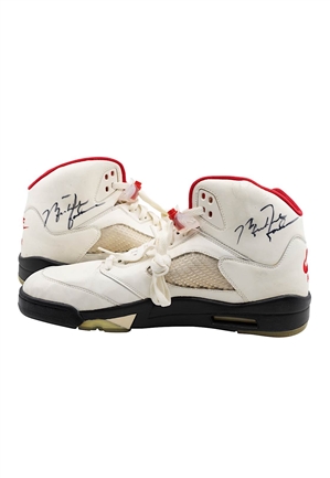Circa 1989 Michael Jordan Chicago Bulls Game-Used & Dual Autographed Shoes (PSA/DNA • Lelands)
