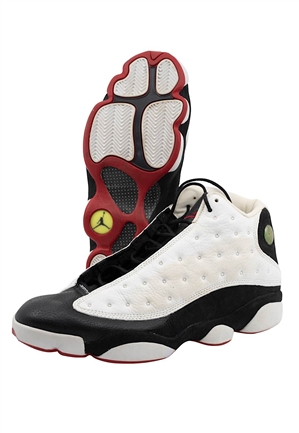 1997-98 Michael Jordan Game-Used Air Jordan XIII Shoes (Allen Iverson LOA • Regular Season & Finals MVP)
