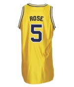 1993-1994 Jalen Rose Michigan Wolverines Game-Used Home Jersey 