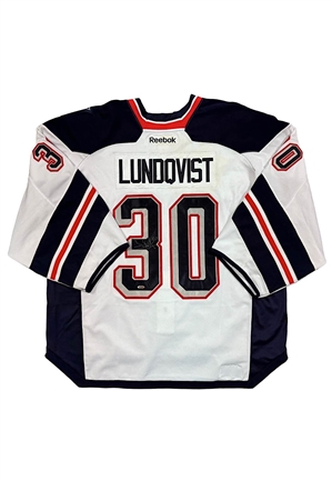 1/26 & 1/29 2014 Henrik Lundqvist NHL Stadium Series Game-Used & Autographed Jersey (Photo-Matched • Yankee Stadium • MeiGray)