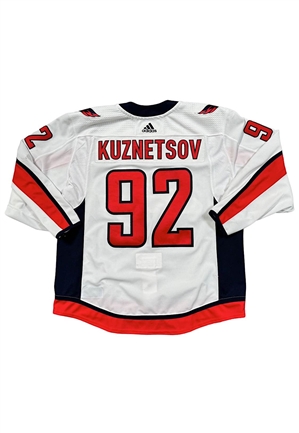 2017-18 Evgeny Kuznetsov Washington Capitals Game-Used Jersey (Photo-Matched To Multiple Games • MeiGray LOA • Team Repairs)