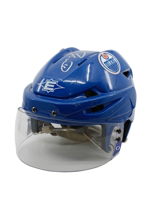 2010-11 Taylor Hall Edmonton Oilers Rookie Game-Used & Signed Helmet (Oilers LOA)